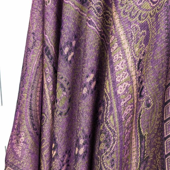 Purple tribal paisley pashmina kimono cover up - Picture 6 of 7